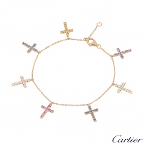 Cartier Rose Gold Diamond & Sapphire Bracelet N6701300